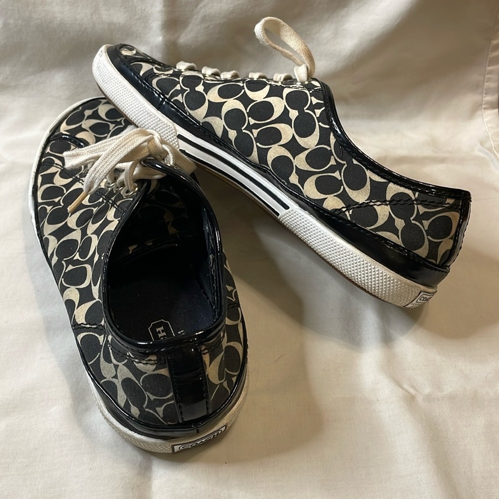 Coach Black And White Sneakers Women Size 8.5 - Picture 4 of 9